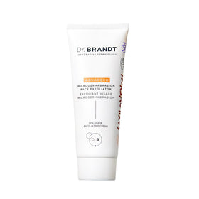 Dr. Brandt tube front view showing compact travel packaging and easy portability