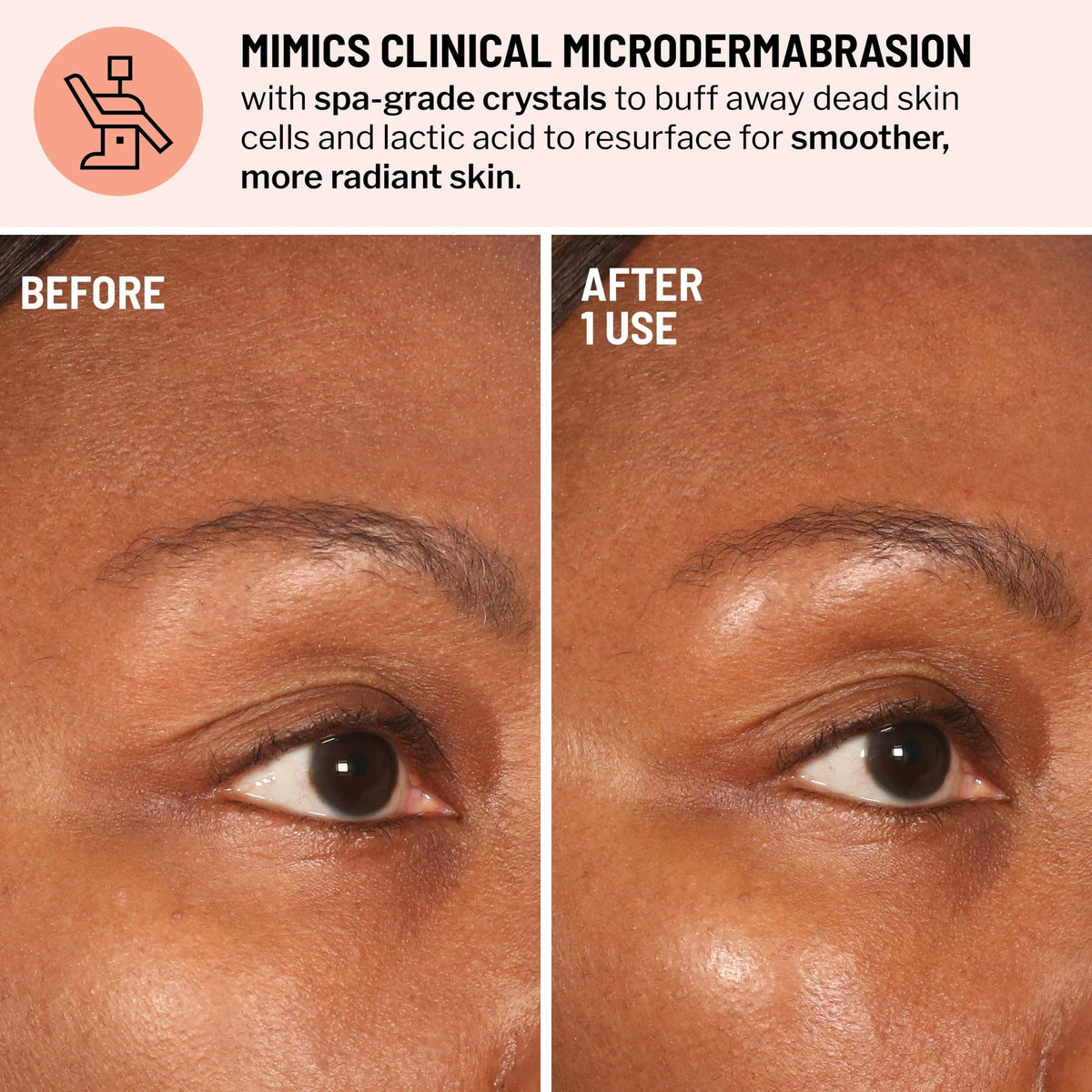 Dr. Brandt close-up texture with exfoliating crystals for gentle polishing