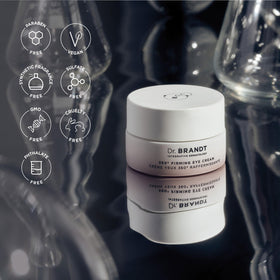 Dr. Brandt ingredient display with plant extracts emphasizing regenerative support