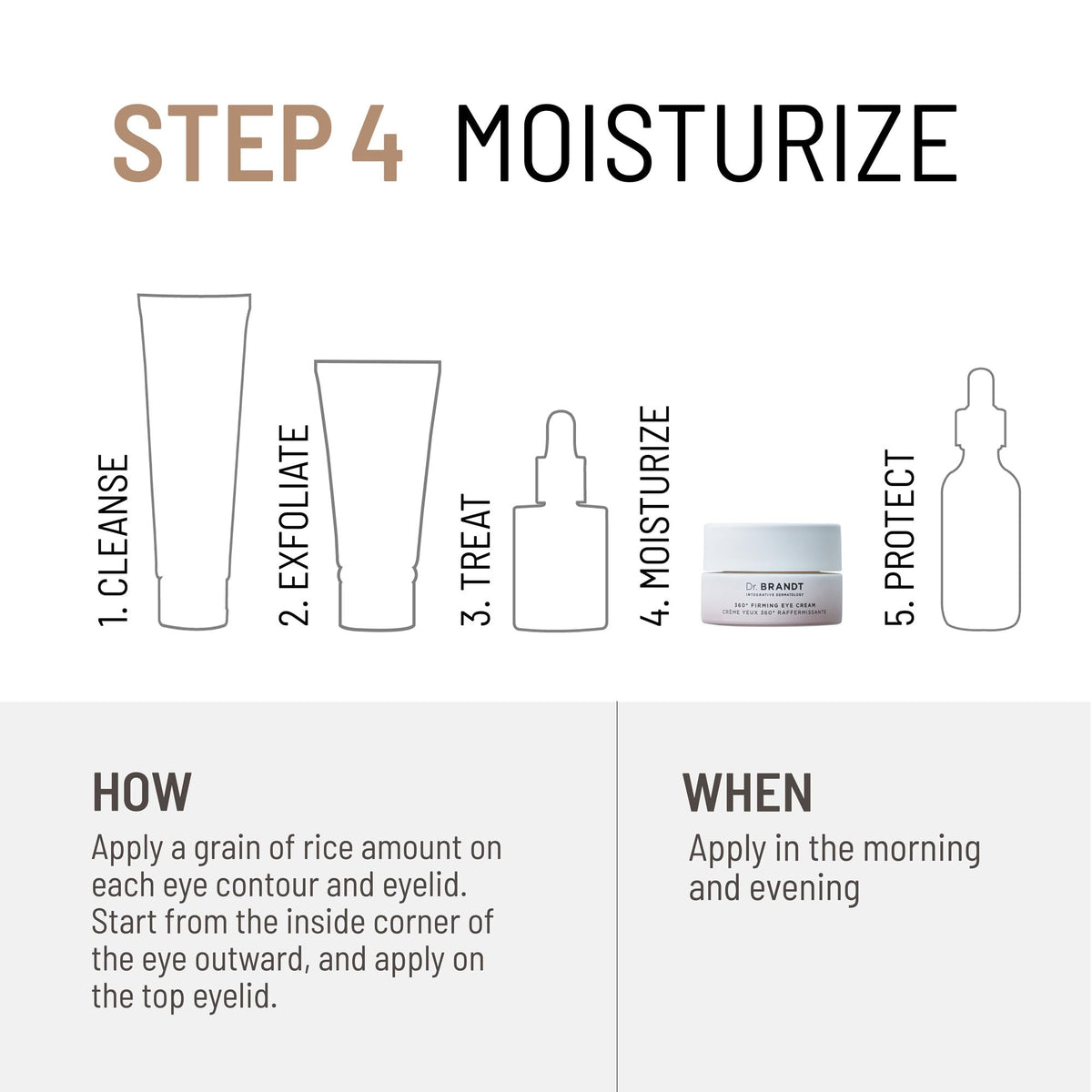 Dr. Brandt jar on bathroom vanity lifestyle scene showing daily skincare routine