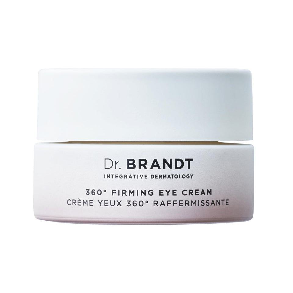 Dr. Brandt front packaging showing product label and compact jar benefits firming