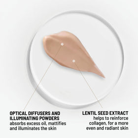 Dr. Brandt model applying primer to T-zone, illustrating pore-blurring and matte benefit