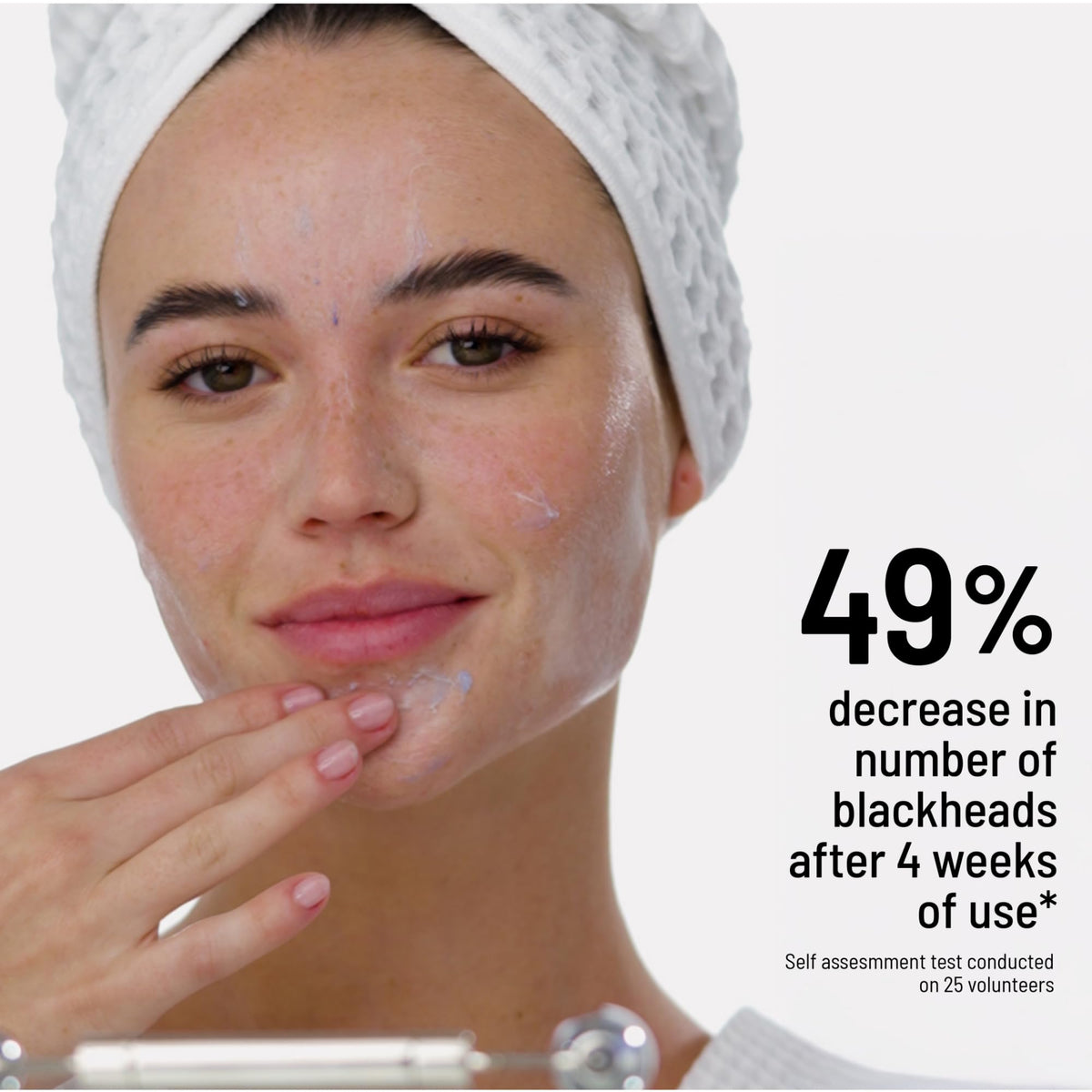 Dr. Brandt rinsing mask under water illustrating easy removal benefit