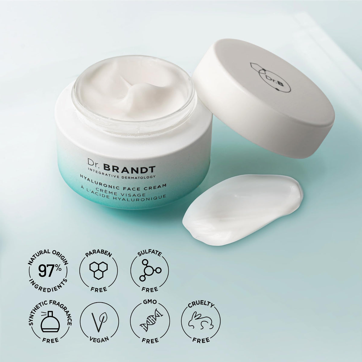 Dr. Brandt on bathroom vanity at night illustrating evening moisturizing ritual
