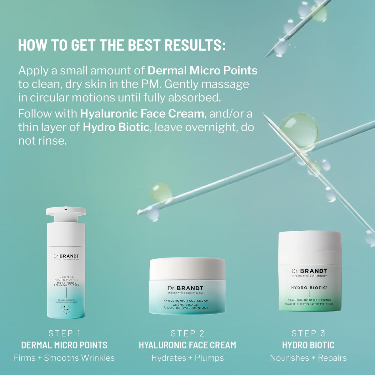 Dr. Brandt product on bedside table in nighttime routine suggesting PM use benefits