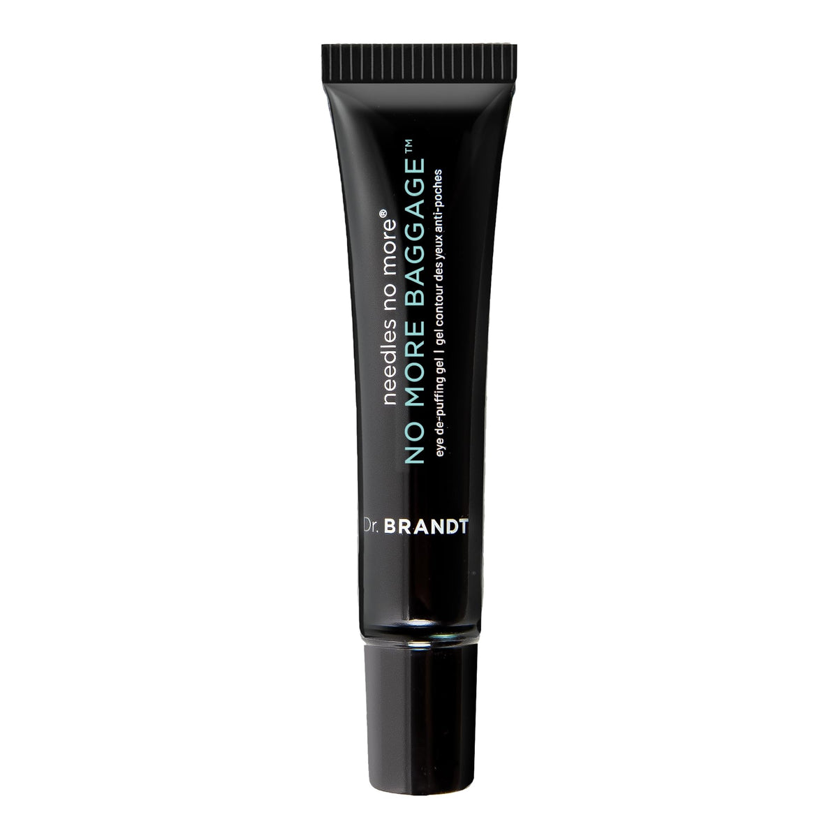 Dr. Brandt front packaging showing compact eye gel for travel convenience
