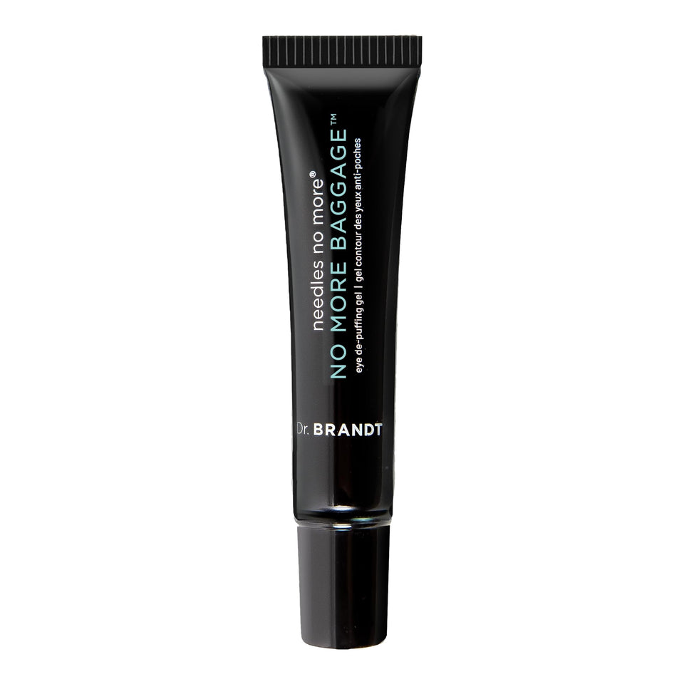 Dr. Brandt front packaging showing compact eye gel for travel convenience