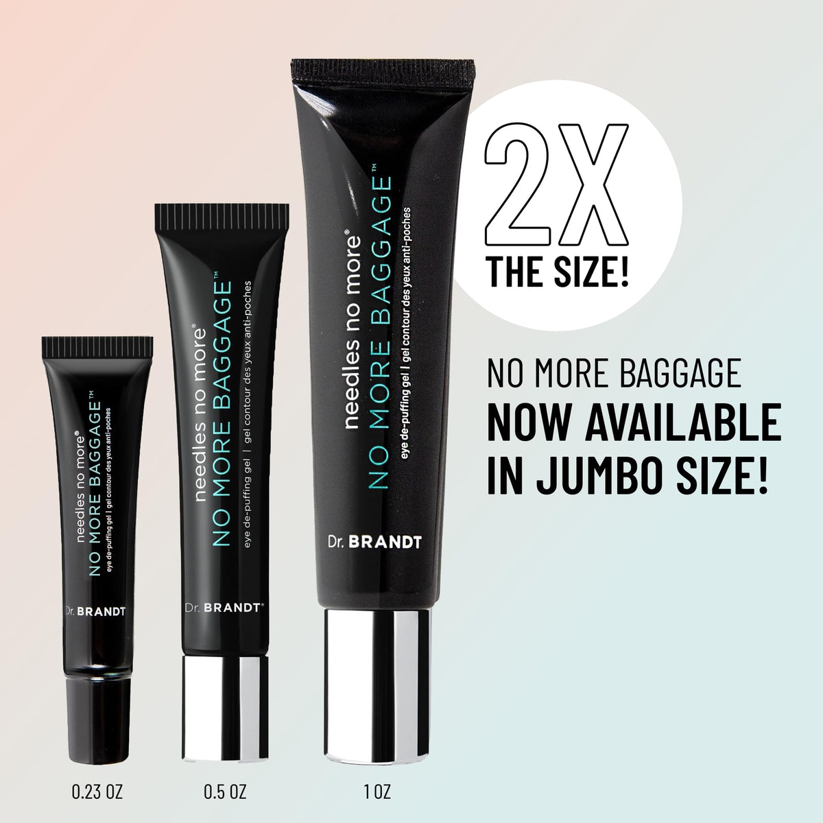 Dr. Brandt tube detail emphasizing cap and size for travel convenience