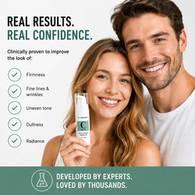 Dr. Brenner applying serum to face demonstrating simple daily use and even coverage