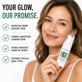 Dr. Brenner serum texture droplet on fingertip displaying lightweight absorption and hydration