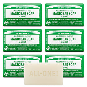 Dr. Bronner's almond bar front view showing clean packaging and size benefit