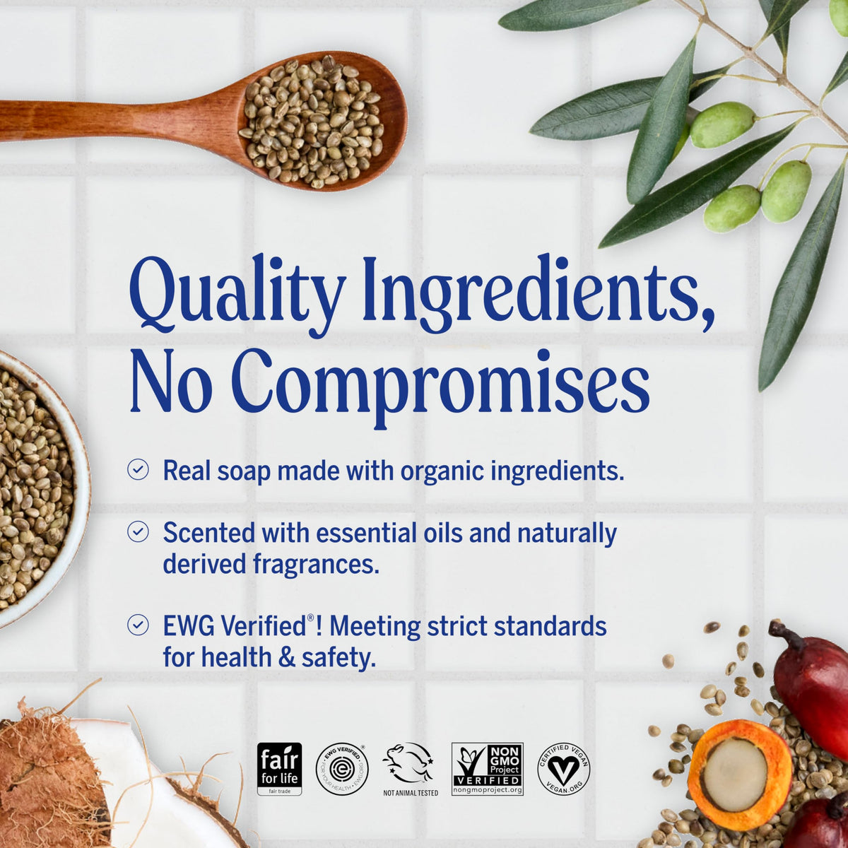 Dr. Bronner's almond bar lather close-up showing rich foam for gentle cleanse