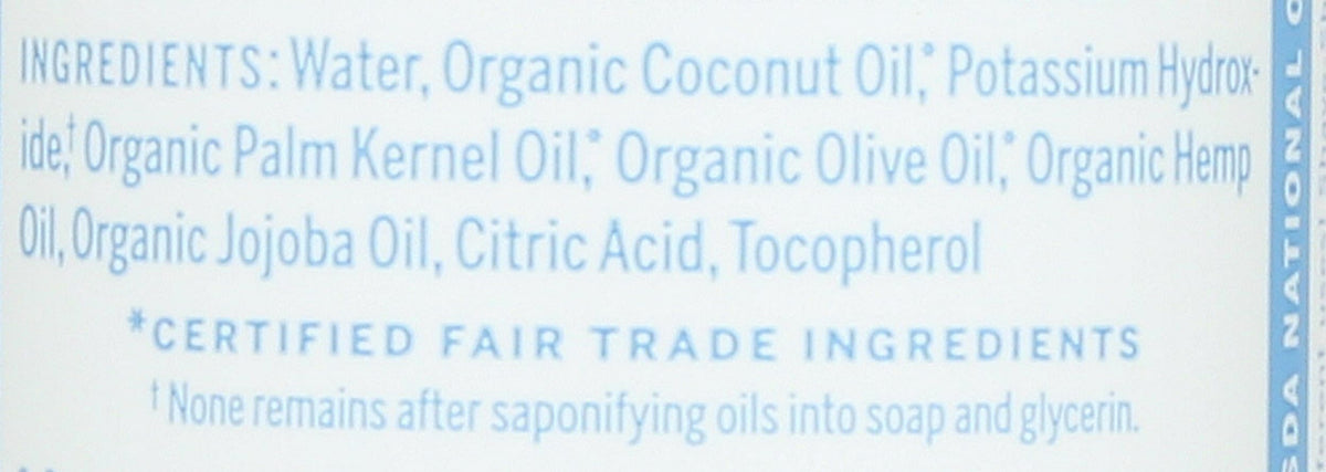 Dr. Bronner's mild foam on hand demonstrating gentle lather for sensitive skin