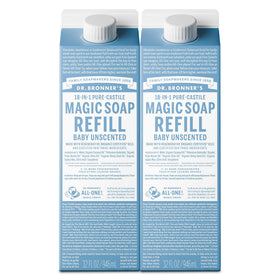 Dr. Bronner's front carton showing label and unscented benefit