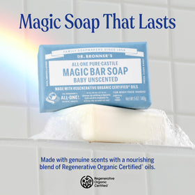 Dr. Bronner's ingredient label close-up highlighting plant-based oils