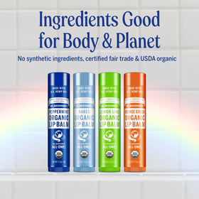 dr. bronner's beeswax and plant oils flatlay highlighting organic ingredients and nourishing benefits