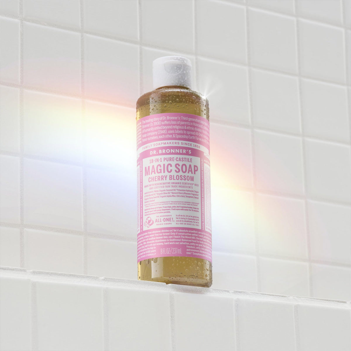 Dr. Bronner's foam texture close-up showing rich lather for gentle cleansing