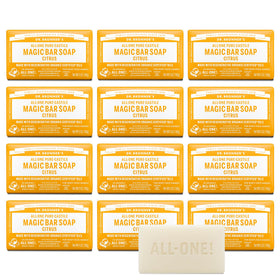 Dr. Bronner's front packaging showing citrus soap and clear labeling benefit: eco-friendly choice
