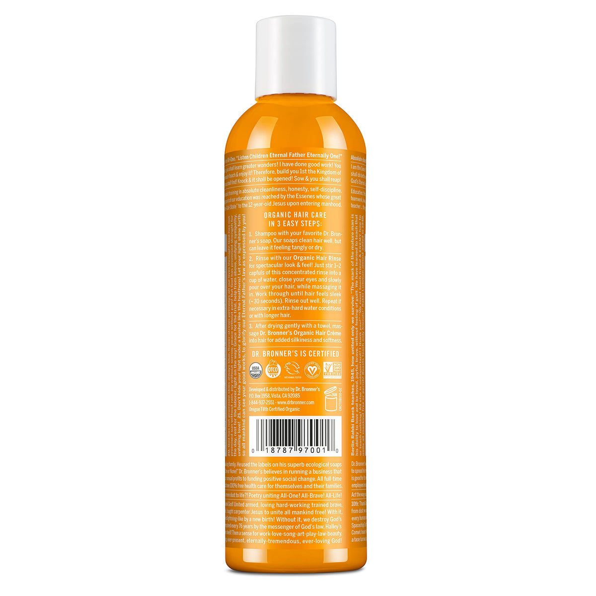 Dr. Bronner's pour close-up demonstrating lightweight creamy rinse