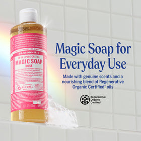Dr. Bronner's close-up label showing organic ingredients and certifications