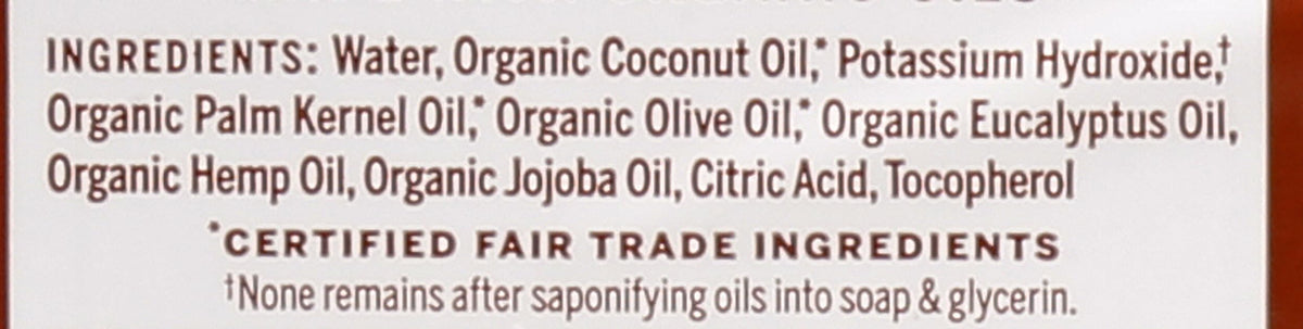 Pouring texture of Dr. Bronner's eucalyptus soap showing concentrated formula