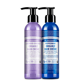 Dr. Bronner's front packaging showing organic styling cream benefits