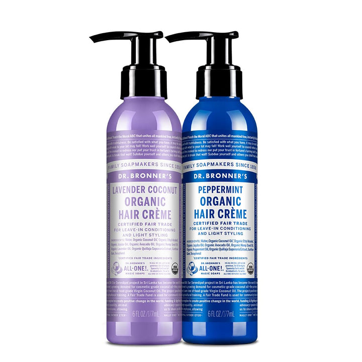 Dr. Bronner's front packaging showing organic styling cream benefits