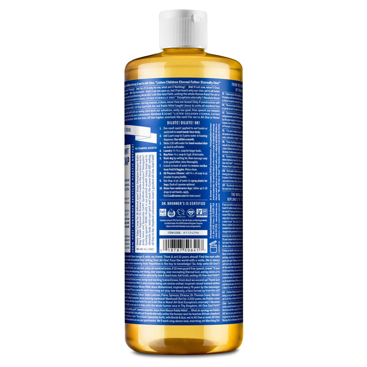 Dr. Bronner's pouring soap close-up showing texture and concentrated liquid