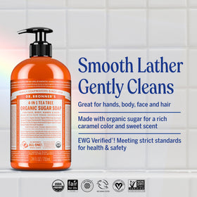 Dr. Bronner's creamy lather close-up illustrating rich foam and moisturizing feel