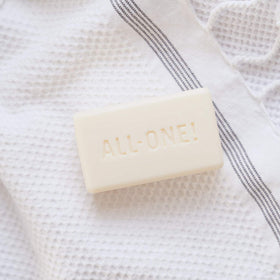 Dr. Bronner's Lavender bar texture close-up highlighting natural oils and scent