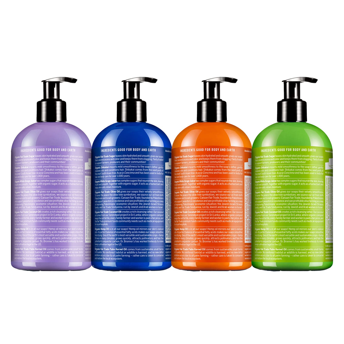 Dr. Bronner's lavender bottle close-up highlighting organic ingredients and calm scent