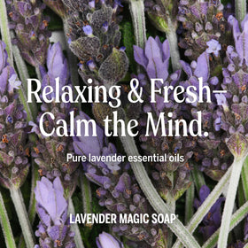 Dr. Bronner's lavender in a dispenser as hand soap for gentle cleansing
