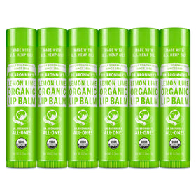 Dr. Bronner's front packaging showing six lemon lime tubes and brand clarity