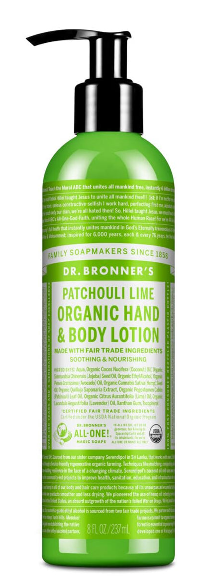 Dr. Bronner's bottle front packaging showing label and 8 oz size for easy identification
