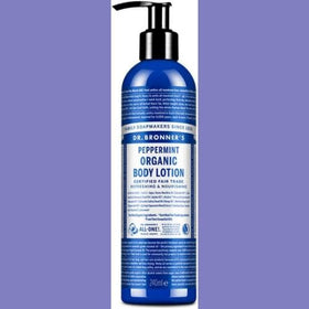 Dr. Bronner's 236ml recycled bottle displayed to show sustainable packaging