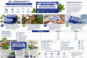 Dr. Bronner's six bars stacked to show value pack convenience