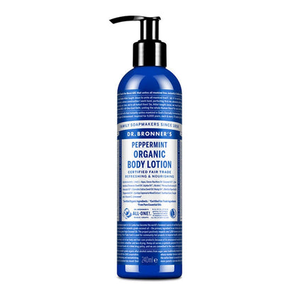 Dr. Bronner's front packaging showing label and peppermint scent benefit