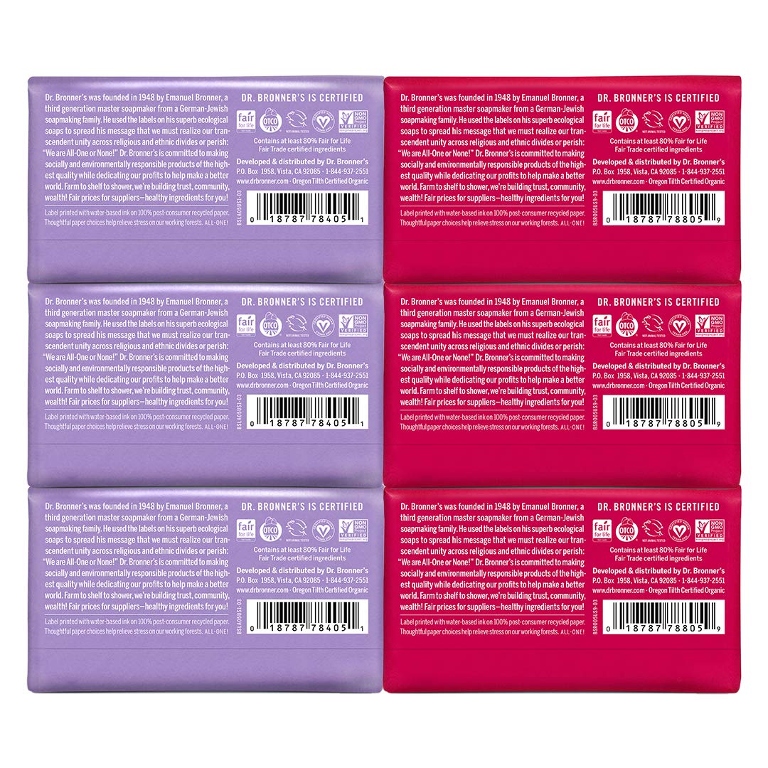 Dr. Bronner's Rose bar lather close-up demonstrating gentle creamy foam