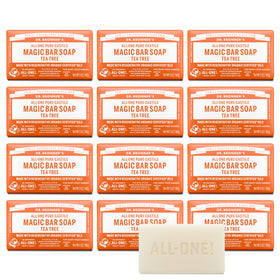 Dr. Bronner's tea tree bar front packaging showing brand and natural benefits
