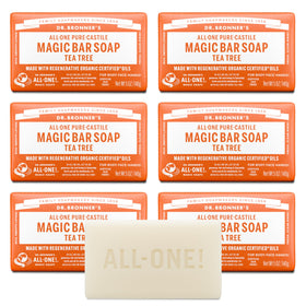 Dr. Bronner's tea tree front packaging showing product and benefits