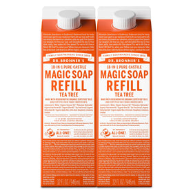 Dr. Bronner's refill front packaging showing organic certification and value