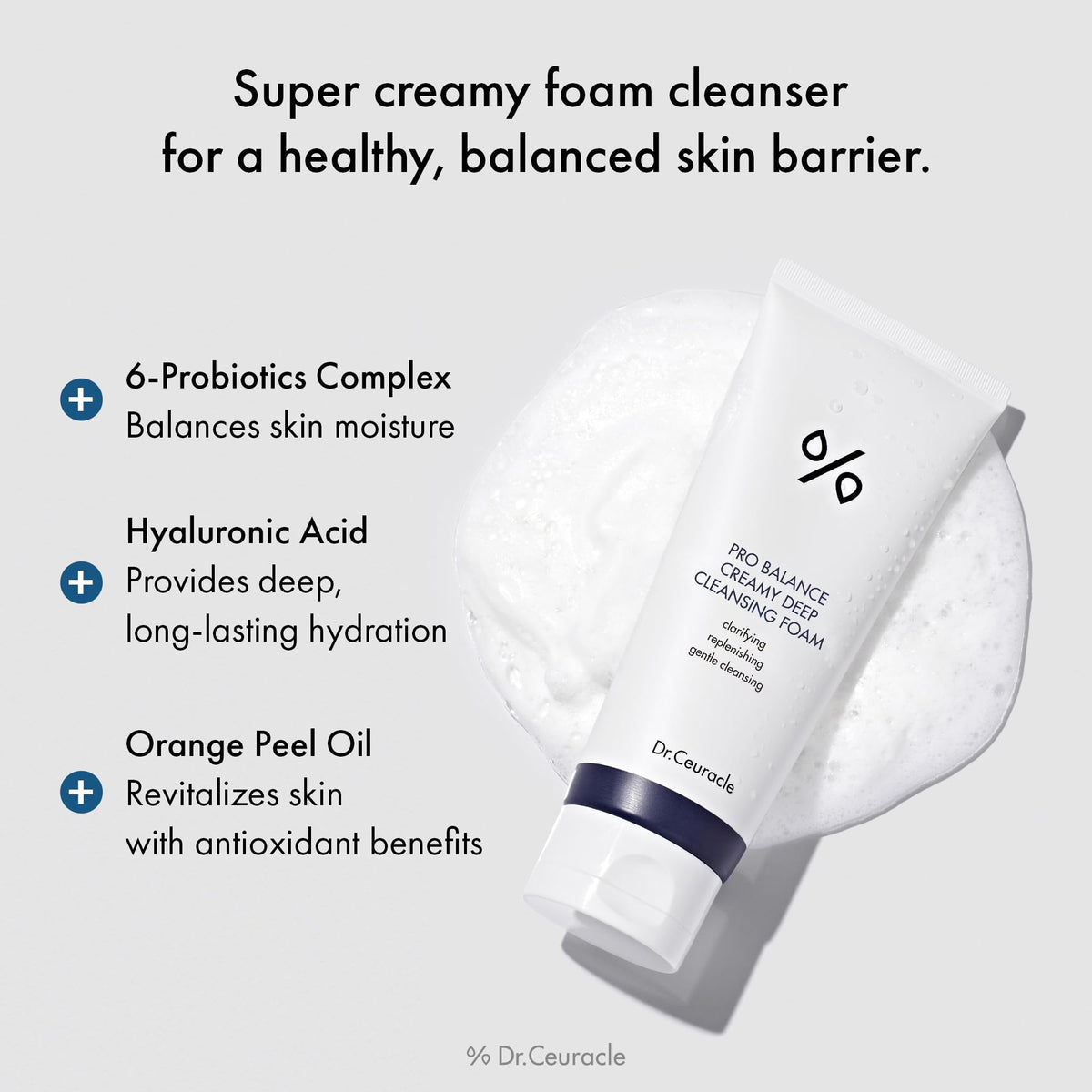 Dr.Ceuracle close-up label highlighting probiotic and hyaluronic benefits