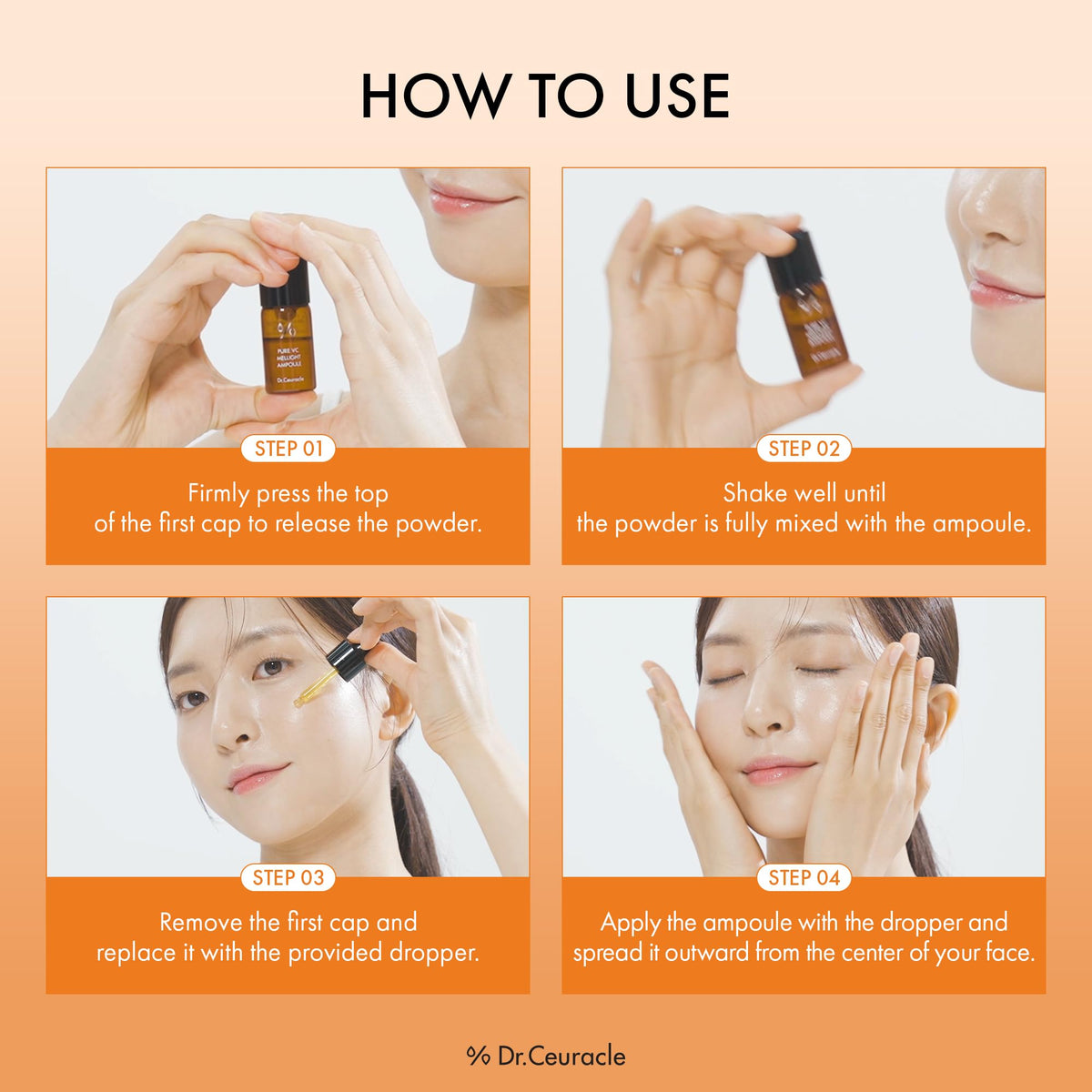 Dr.Ceuracle ampoule in hand demonstrating compact size and convenience