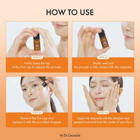 Dr.Ceuracle ampoule in hand demonstrating compact size and convenience