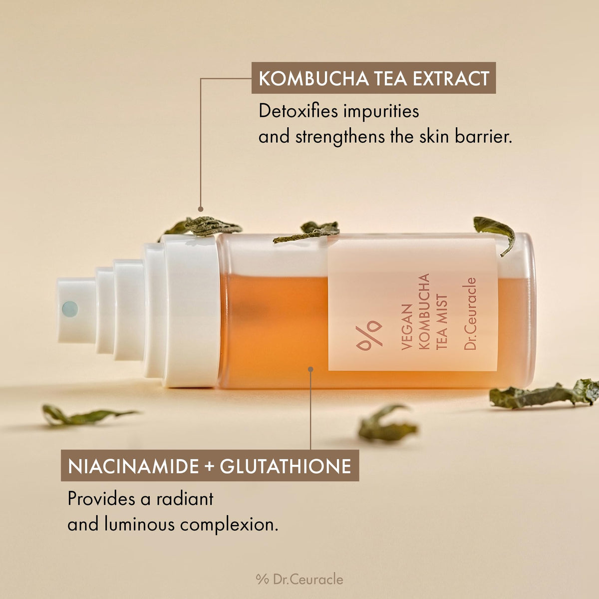 leegeehaam Dr.Ceuracle mist being applied on face gives instant refreshed glow