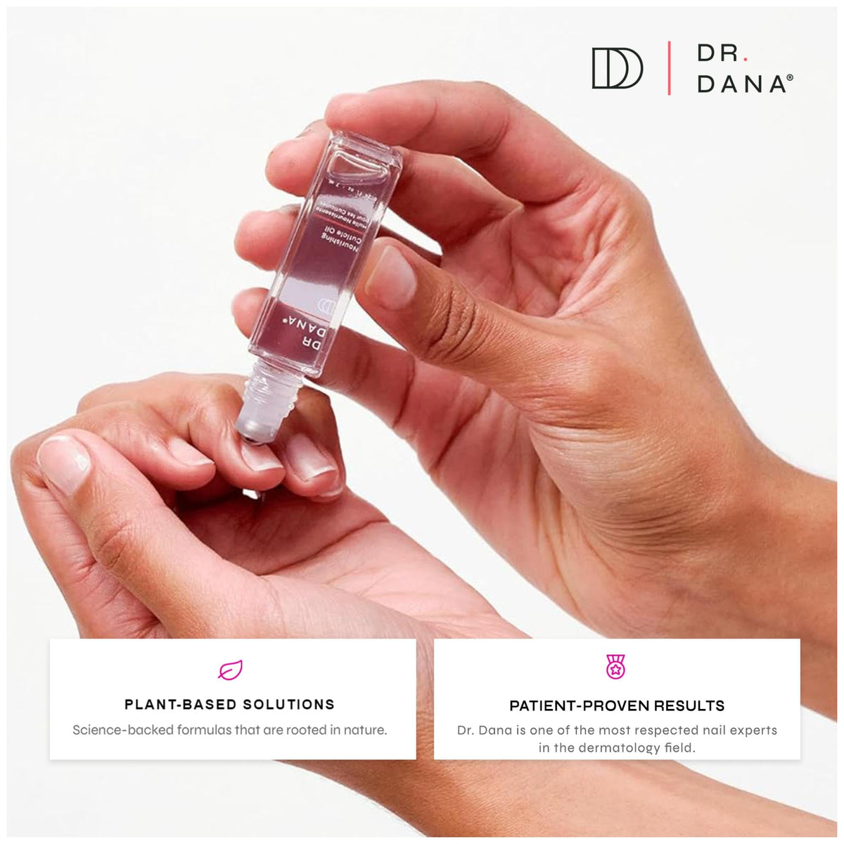 Dr. Dana Beauty applied to cuticles during manicure for targeted hydration and neat nail appearance