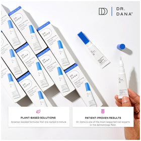 Dr. Dana bottle next to hand for size and usage context