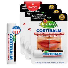 Dr. Dan's balm being applied to lips for instant soothing and protection