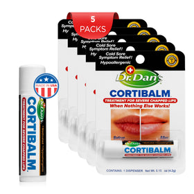 Dr. Dan's applying Cortibalm to lips illustrating soothing relief in use
