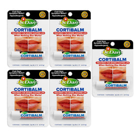 Dr. Dan's front packaging showing five Cortibalm tubes and clear purpose